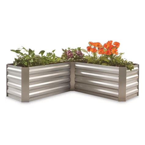 l-shaped galvanized steel planter box|4x8 galvanized containers for gardening.